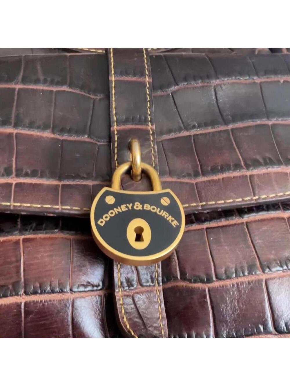 Dooney and Bourke Hobo Croc Print Purse logo lock - Picture 4 of 5